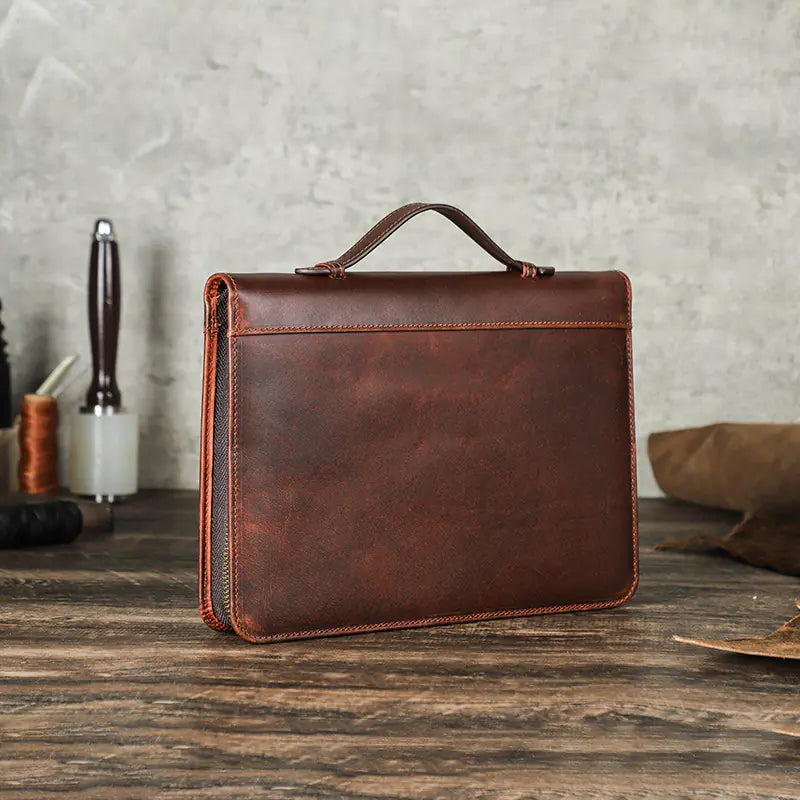 Vintage Coffee A5 Notebook with Leather Cover and Pen Slot